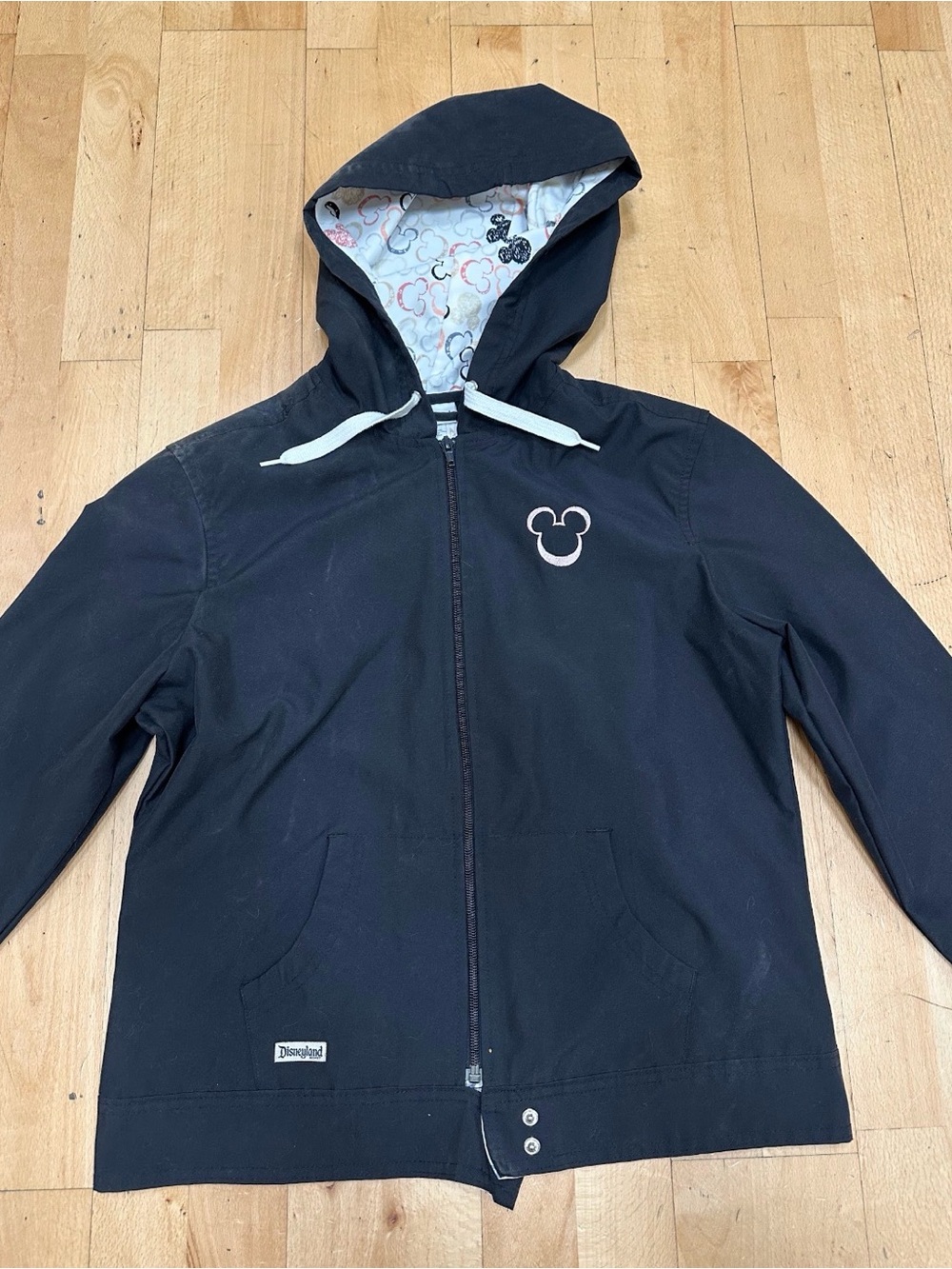 Disney Black Hooded Jacket with White Accents